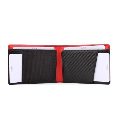 China 2021 RFID Design Custom Leather Wallet Classic OEM Leather Slim Carbon Fiber Men Wallet Men's Wallet Credit Card Holder for sale