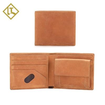 China RFID Customize Real Cowhide Leather RFID Handmade Real Leather Card Holder Men's Bifold Wallet for sale