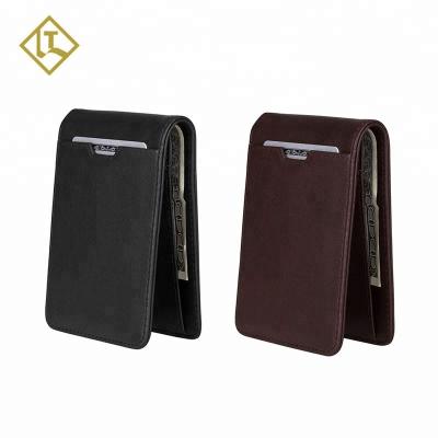 China Wholesale Slim Full Wallet Grain Bilfold RFID RFID Card Holder Wallet Money Clip Genuine Leather Wallet For Men for sale