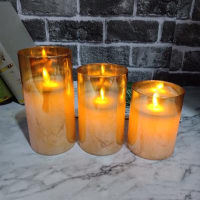 China China factory wholesale flameless led candles in glass holder for sale