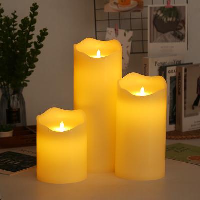 China China factory BRI flameless wholesale size 15*20/30/40cm led real wax candle with timer for sale