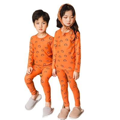 China Warm Breathable Children And Seamless Home Pajamas Set For Boys Autumn And Winter Double-sided Frosted Underwear for sale