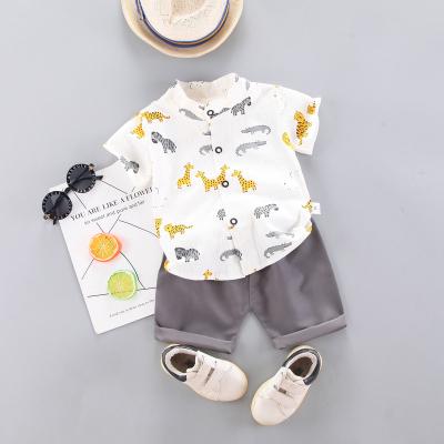 China 2021 Wholesale Boys Clothing 2021 Casual Children's Shirts Short Sleeve Suit Tops Shorts Children's Summer Clothes for sale