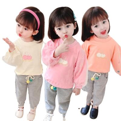 China Fall Clothing Boutique OEM Cotton Casual Suit Wholesale Casual Lace Long Sleeves For Girl Two Piece Set for sale