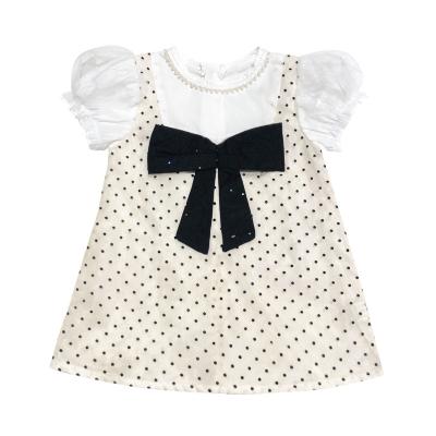 China 2021 Summer New Style Breathable Around The Neck Net Polka Dot Princess Dress Girls Dress Baby Yarn Breathable Sleeve for sale