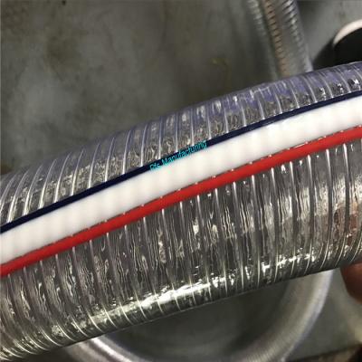 China FUJIAN YOBEST High quality flexible steel wire reinforced pvc spring hose for sale