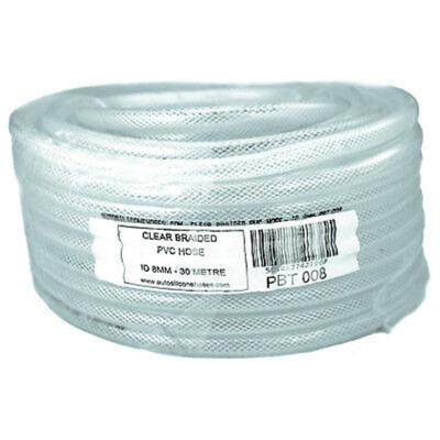 China Transparent Clear with Red White and Blue Line Fiber Braided Reinforced PVC Braided Hose for sale