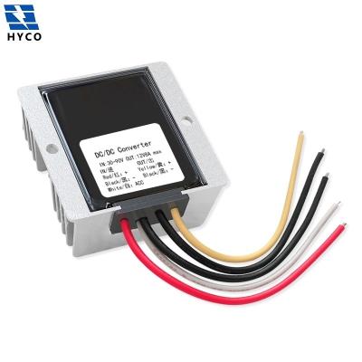 China 12V 5A 10A 15A 20A DC Electric Motors 30-90V Buck Power Converter 48V 60V 72V 84V to 12V Voltage Step Down Module with Acc Enable Cable for sale