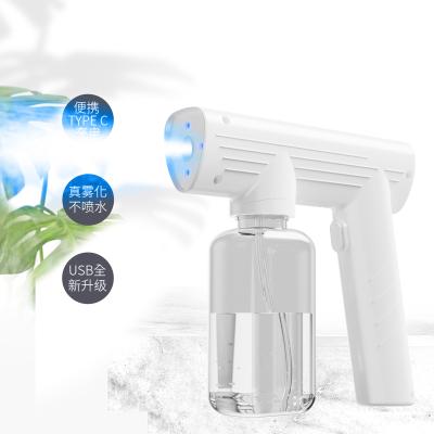 China 250ml Battery Mini Wireless Nano Disinfectant Sanitizer Nano Spray Gun Vapor Mist Jet Atomizer Gun for sale