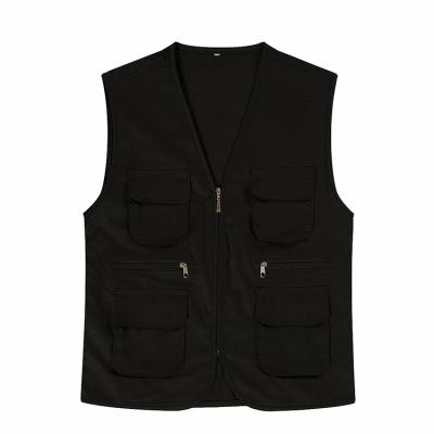 China Anti-wrinkle Zipper Work Supermarket Promotional Vest for sale