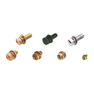 China M6X20 HEX Head Cross Recessed Hex Screw With Spring Washer for sale