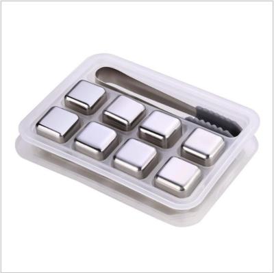 China Sustainable Cooling Cold Drink With Whiskey 304 Stainless Steel Stones Set Scotch Ice Cube Rocks for sale