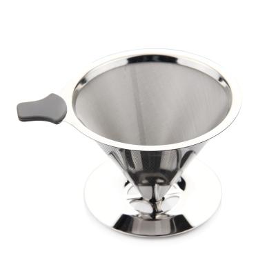 China Portable 304 Stainless Steel Reusable Reusable Drip Cone Pour Over Pour-over Coffee Maker Paperless Filter Drip Device for sale