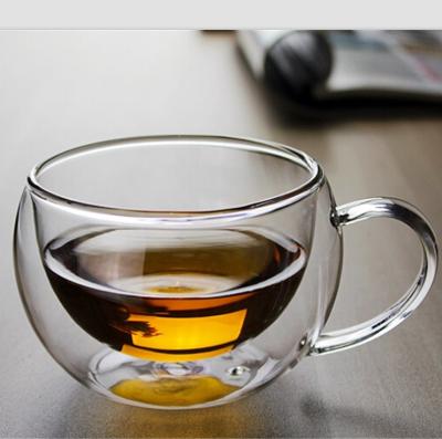 China Contemporary Stylish Double Wall Insulated Borosilicate Glass Cups Tea Cups for sale