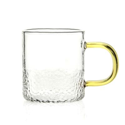 China Sustainable Customized Glass Tea Cup Teaware With Colorful Handle for sale