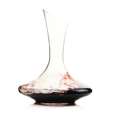 China Wholesale 1800ml 1500ml Viable Unique Clear Crystal Glass Wine Decanter Set For Gift for sale