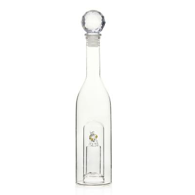 China Custom Viable Borosilicate Glass Whiskey Bottle With Bull Vodka Wine Liquor Brany Glass Bottles for sale