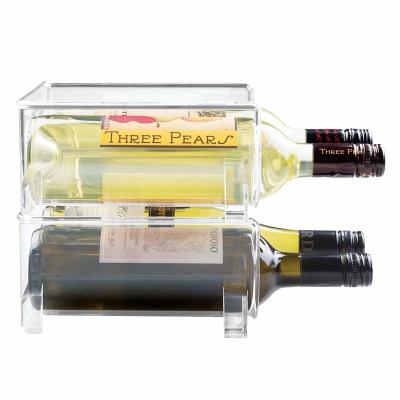 China ROHS Tabletop Acrylic Bottle Rack Modular For Wine Beer Pop Soda en venta