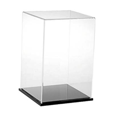 China Retail Custom Made Acrylic Display Case With Black Base For Collectibles for sale