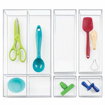 China BPA Free Acrylic Drawer Organizer Tray For Kitchen Utensils for sale