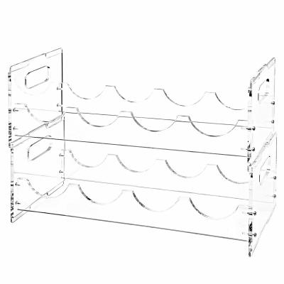 China Organizador de acrílico apilable de la botella de 8 botellas del estante de acrílico libre de la botella en venta