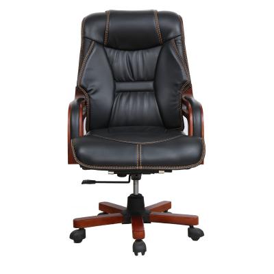 China Wholesale adjustable (height) home fashion office computer desk PU sofa chair lift swivel single wooden boss armchair for sale