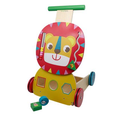 China Cute Shape Cute Lion Cartoon Kids Matching Wooden Walker for sale