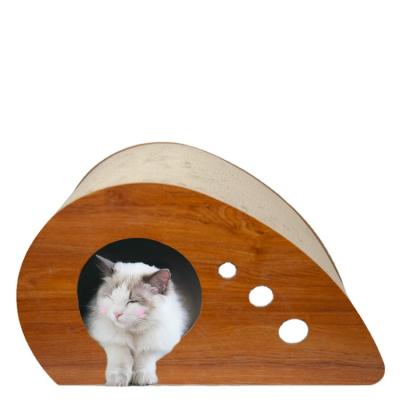 China Viable Creative Semicircle Cat Scratching Pad Cat House Shape Scratcher for sale