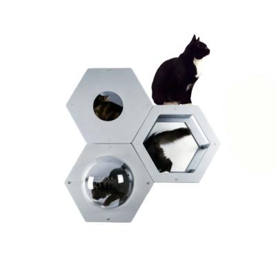 China Manufacture Sustainable Cat Furniture Wall Shelves Mounted Hexagon Perches Platform Jungle for sale