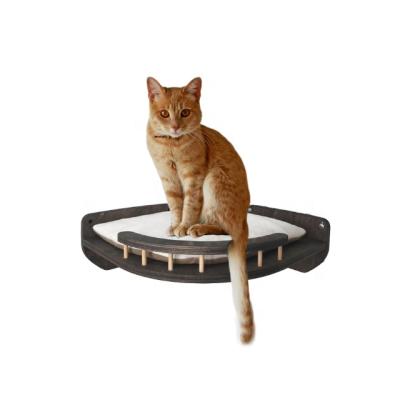 China Hot Selling Sustainable Cat Wooden Bed Wall Hammock Pet Furniture Mounted For Sleeping for sale