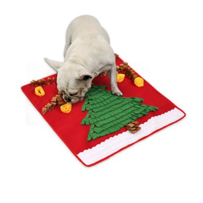 China Fleece Christmas Tree Dog Toy Snuffle Mat Feed Sniffing Protective Viable Relaxation for sale