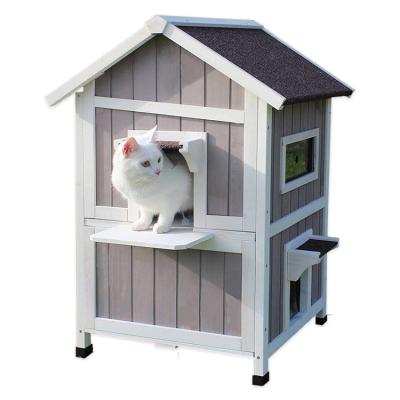 China Factory Custom Outdoor Wooden Dog House Anticorrosive Wood Cat House Breathable for sale