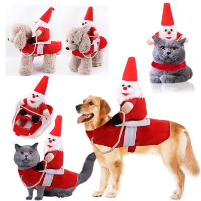 China New Viable Wholesale S-XL Christmas Pet Clothes Cotton Dog Cat With Snowman Printing Warm Dog Holiday Costume Clothes for sale