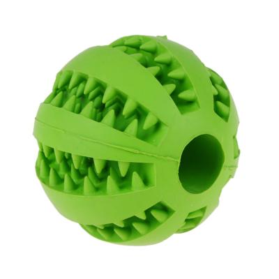 China Viable Soft Rubber Interactive Pet Teeth Cleaning Toys Chase Escape Food Ball for sale