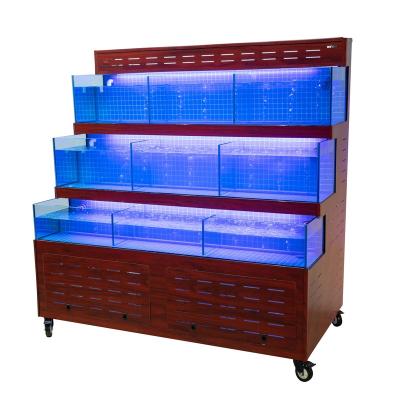 China Viable Living Seafood Customizable Live Display Tank Aquarium Seafood Vending Systems for sale