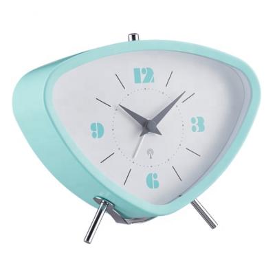 China Promotional Pretty Triangle Radio Metal Radio Controlled Alarm Clock For Kid for sale