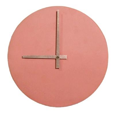 China Rose Radio Cement Wall Clock Simple Design Antique Red Concrete Wall Clock for sale