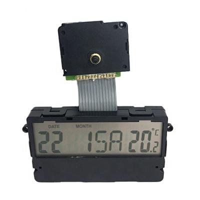 China Creative Novelty DIY HD-1688 Radio Controlled Analog-LCD Wall Clock Movement Digital Mechanism Motor with Calendar, Temperature Display for sale