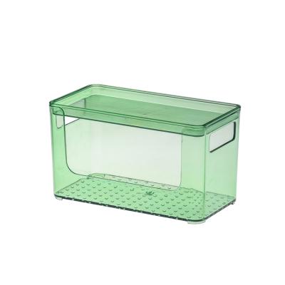 China Household Sustainable Dustproof Bathroom Wall Mounted Face Mask Plastic Transparent Cosmetics Rack Storage Box for sale