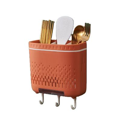 China Viable Kitchen Wall Hanging Household Plastic Chopsticks Administer Knife Spoon and Fork Drain Box Storage Box for sale