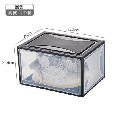 China Sneaker Shoe Box Organizer Magnetic Clear Side Sneakerable Shoe Box Clear Plastic Open Stackable Stackable Organizer for sale