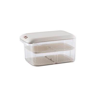 China 2021 Hot Selling Plastic Transparent Food Storage Container Viable With Lid Fridge Food Organizer Storage Bin for sale