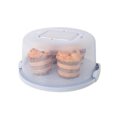 China Modern Portable Clear Plastic Christmas Round Cake Buckle Dessert Baking Storage Box With Handle Bins for sale