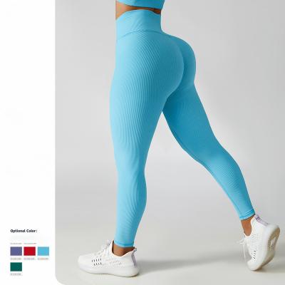 China High-waist Breathable Tight Yoga Pants Women's Fitness Hip-lifting Abdominal Pants Slimming Elastic Breathable Sports Pants for sale