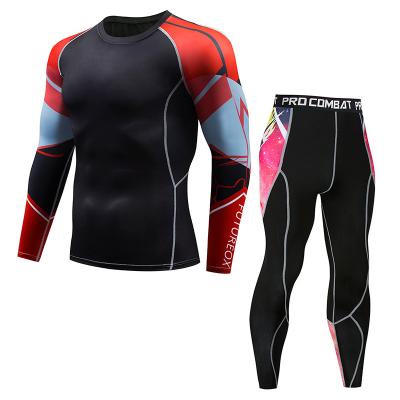 China New Men's Sports Tights Men's Sports Tights Breathable Long-sleeved Quick-drying Fitness T-shirt PRO Elastic Suit for sale