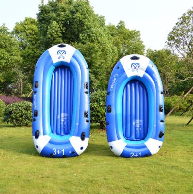 China Hot Sale 225*CM*127cm Water Sports Blue Green PVC Thickened 3 Person Fishing Inflatable Kayak for sale