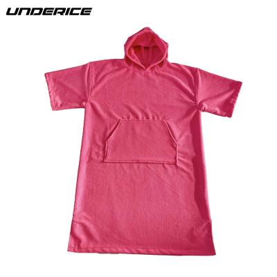 China 100% Pink Poncho Women Kids Surfing Polyester Microfiber Beach Poncho Towel Custom Made Unisex for sale