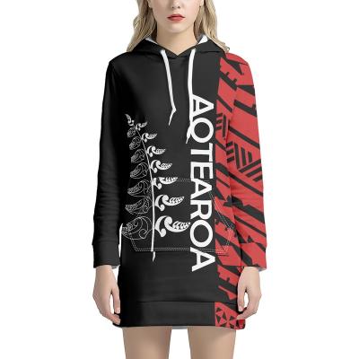 China Aotearoa New Zealand Feather Vintage Tattoo Print Fashion Women Anti-Static Sweater Dresses Customized Plus Size Dress&Skirts Hoodie for sale