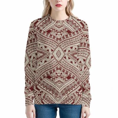 China Polynesian Traditional Tribal POD QUICK DRY Print Customized Sweaters Shirts For Women Fall Sweaters Tops Fashionable Girls Sweater for sale