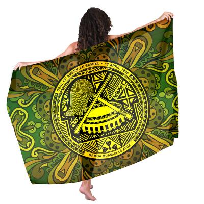 China Tribal Women Sarongs Lava Print Gold Towel Gradients Kids Safe Samoa Logo Custom Print Beach Wear for sale